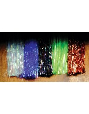 Hareline Dubbin Flashabou in Pearl